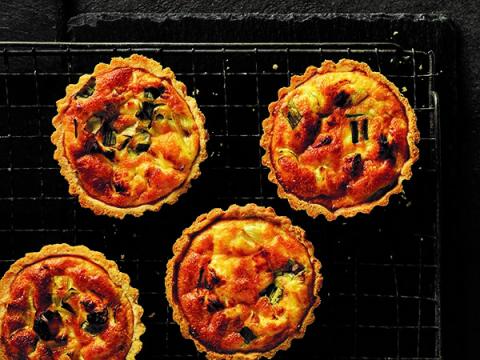 Leek and goat cheese tartlets
